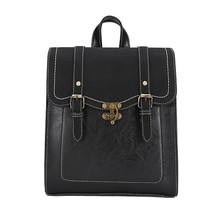 Vintage Pu Leather Women Backpack High Quality Backpa Fashion School Bag College - £80.20 GBP