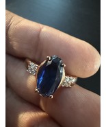 585 14K RG Stamped Oval Navy Gemstone Size 7 Ring - $911.17 MXN