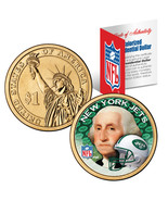 NEW YORK JETS Colorized Presidential $1 Dollar U.S. Coin Football NFL LI... - £7.43 GBP