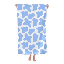 Light Blue Cow Print Beach Towel Large Soft Absorbent Microfiber Quick D... - $28.99