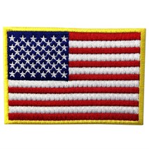 American Flag Old Glory Fully Embroidered Iron On Patch 3.5&quot; x 2.5&quot; Hook &amp; Loop - £3.49 GBP