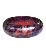 Hand Painted Splash of Purples Marble Effect Medium Wide Resin Bangle Br... - £19.61 GBP