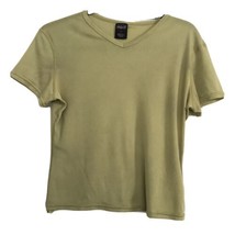 PATAGONIA Womens Tee T-Shirt Green Capilene Base Layer V-Neck Short Slee... - $8.63