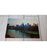 New York City Skyline View Across East River New York Postcard - £3.10 GBP