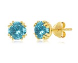 6mm Women&#39;s Earrings .925 Gold Plated 379120 - $29.00