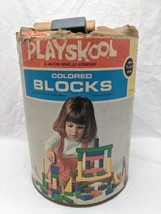 Vintage 1972 Playskool Colored Wooden Blocks - £55.52 GBP