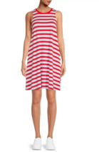 Time &amp; Tru Women&#39;s Red Striped Sleeveless Knit Dress W/Pockets Size Sm(4... - £11.48 GBP