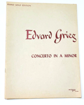 Edvard Grieg Concerto in A Minor Piano Song Book - $9.95
