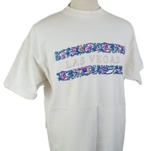 Vintage Las Vegas T-Shirt XL S/S Crew White Cotton Single Stitch Nevada Made USA - $15.99