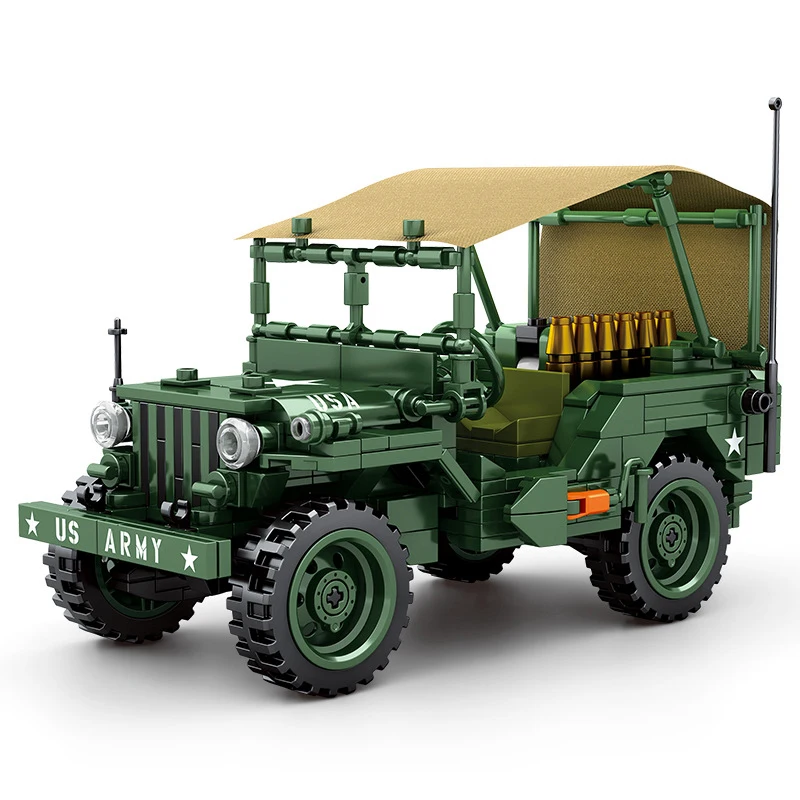 WW2 Military Vehicle German Willis Car Antiaircraft M38 Artillery Gun Building - £42.66 GBP