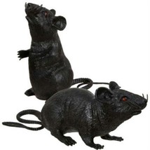 Greenbrier International 2 Black Plastic Squeezable Squeaking Rats Spook... - £7.00 GBP