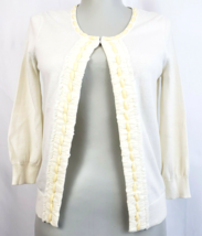 Banana Republic White elegant Cardigan Sweater beaded Woman Petite size XS - £15.74 GBP