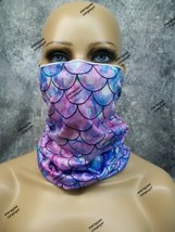 Pastel Mermaid Scale Face Mask Neck Gaiter Costume Unisex Merman Sea Cre... - $13.50 CAD