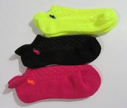 Polo Ralph Lauren Womens Heel Tab Low Cut Socks Pink Black Neon Yellow 3... - $20.50 CAD