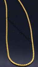 22 Kt Yellow Gold Round Doted Wheat Chain With Hallmark Sign Necklace - $2,295.21+
