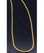 22 Kt Yellow Gold Round Doted Wheat Chain With Hallmark Sign Necklace - $47,577.19 MXN+