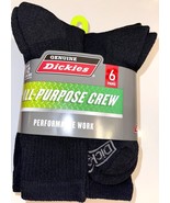 2025 DICKIES BLACK SIZE 6-12 CREW PERFORMANCE FULL CUSHIONED WORK SOCKS ... - $312.92 MXN