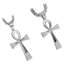 Stainless Steel His Hers Classic Ankh Egyptian Cross - £43.34 GBP