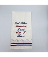 Patriotic Tea Towel Home Sewn &amp; Embroidered &quot;God Bless America Land that... - £8.14 GBP