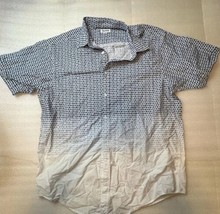 Haggar Button Up Short Sleeve Shirt Men’s XL Blue Dotted - £14.82 GBP