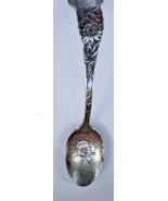 Gorham Antique Sterling Silver Curved Handle Childs Spoon  Embossed Bowl - $24.40