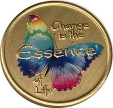 If Nothing Changed - Change is The Essence of Life Color Rainbow Butterfly Medal - £9.33 GBP