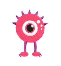 Cute One Eye Pink Monster Fully Embroidered Iron On Patch 3.5&quot; x 2.5&quot; - £6.18 GBP