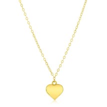14K Yellow Gold, Polished Heart Necklace - £317.08 GBP