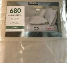 Kirkland Signature 680 Thread Count 6-piece Sheet Set, King Oatmeal  - $58.41