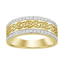 0.50 cttw Round Diamond Wedding Mens Band Two Row Ring 14k Yellow Gold - $1,373.13