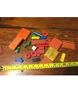 Lot Of Wooden Childrens Building &amp; Town Blocks Old Kids Game Toy no Cont... - $10.97 CAD