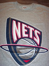 Vintage New Jersey Nets Nba Basketball T-shirt Xl Gray Brooklyn - £23.37 GBP