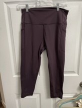 Zyia active cropped capri leggings Eggplant Purple Phone Pocket Yoga 12 ... - £14.85 GBP