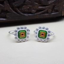 Traditional Ethnic Real 925 Silver Indian Style Women White CZ Toe Ring Pair - £18.97 GBP