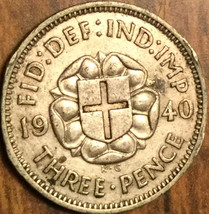 1940 Uk Gb Great Britain Silver Threepence Coin - £2.26 GBP