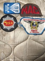 Lot of 4 MOTORCYCLE PATCHES for Vests-BSA ABATE INDIANA - £14.28 GBP
