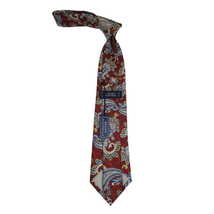 Men's 100% Silk Necktie By Bruno Piattelli Paisley Floral Fancy BP23 Cognac Blue image 3