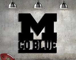 Football Sign - Michigan College - Go Blue - Metal Sign - Man Cave - Football Fa - £47.58 GBP