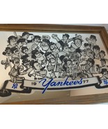 New York Yankees Baseball 1977 World Series Framed Mirror Caricature  - £70.08 GBP
