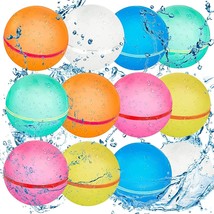 12 PCS Reusable Water Balloons Balls Soft Silicone Quick Fill Balloons S... - $23.52
