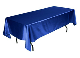 Tektrum 60 X 84 inch Rectangular Silky Satin Tablecloth - Party Banquet (Blue) - $17.95
