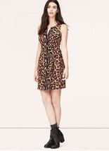 New Ann Taylor LOFT Animal Print Leopard Sleeveless Fit and Flare Dress 0 2 4 8 - £27.71 GBP