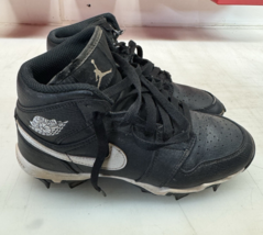 NIKE AIR JORDAN 1 MID PRE OWNED SIZE 4 Y YOUTH CLEATS HF6883-001 - $29.69