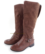 Womens Pierre Dumas 7.5 Tall Emerson Brown Zip Boots faux leather suede ... - $15.00