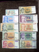 Yugoslavia Inflation Lot 1992 - 1994 10 banknknotes 10 - 50 000 000 000 ... - £2.33 GBP