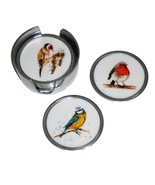 Garden Bird Coasters Set of 6 - 2 x Robin, 2 x Blue Tit, 2 x Goldfinch -... - £28.64 GBP