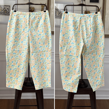 Vintage Talbots Orange Lemon Lime Citrus Cropped Pants 10 12 - $25.92