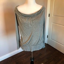 Euc Max Mara Gray Jersey Long Sleeve Top Sz L Made In Italy - $64.35