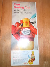 Vintage Kraft Barbecue Sauce Basting Cup Print Magazine Advertisement 1965 - £3.11 GBP