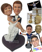 Personalized Bobblehead Groom Carrying Bride In Arms Wedding Couple - Wedding &amp;  - £123.38 GBP
